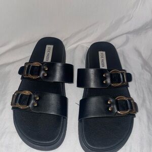Steve Madden Black Slide Sandals